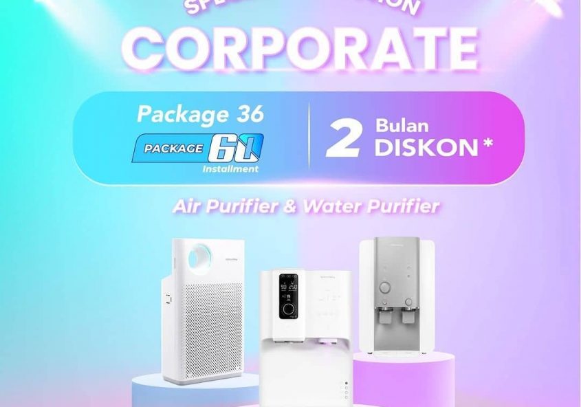 Special Offer for Corporate!
Dapatkan potongan cicilan hingga 2 bulan untuk pembelian Air Purifier a...