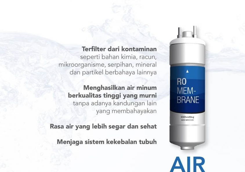 Air Reverse Osmosis terfilter dari kontaminan seperti bahan kimia, racun, mikroorganisme, serpihan, ...