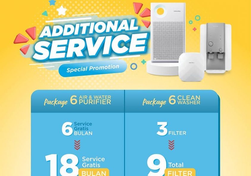 Masih ada lagi nih promo menarik buat kamu!

Dengan membeli produk Coway package 6 kamu akan mendapa...