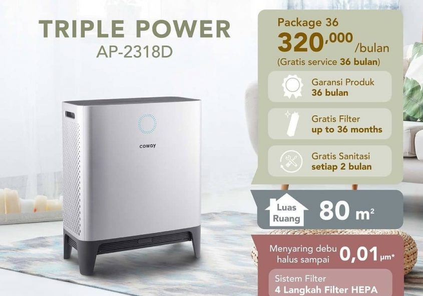 Dapatkan kualitas udara terbaik dengan Air Purifier unggulan dari Coway! Breeze AP-1018F, Storm AP-1...