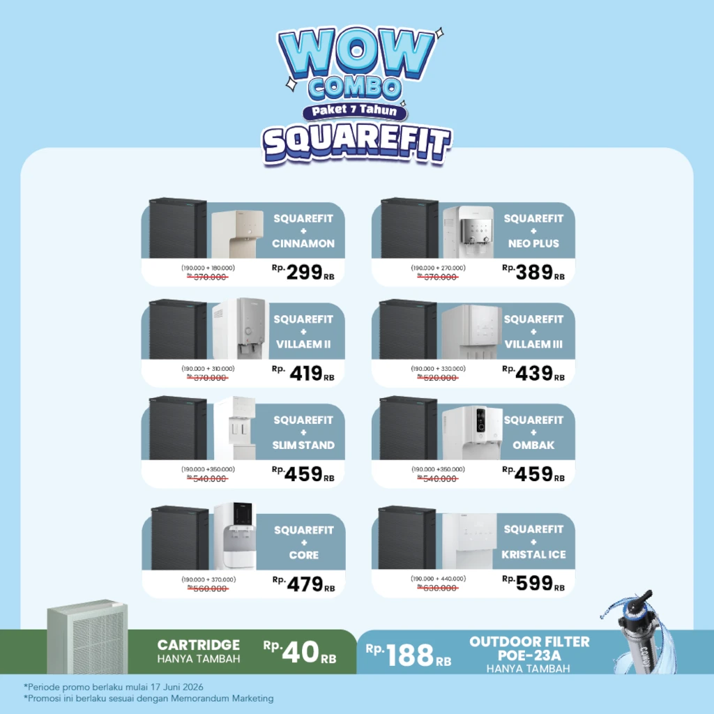Coway Jakarta - Promo WOW Combo Squarefit